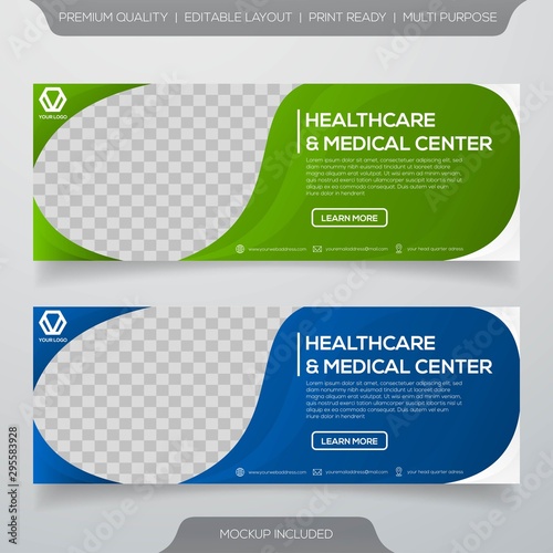 set of healthcare and medical banner template