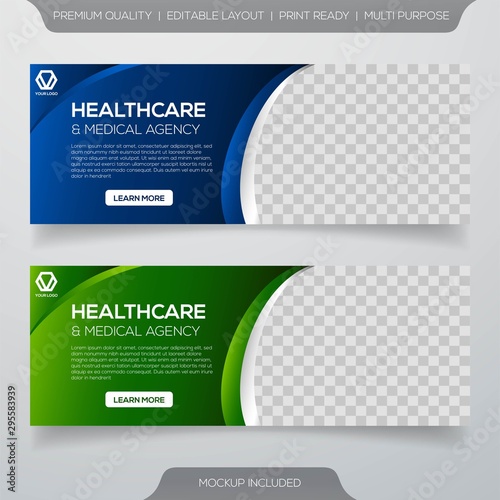set of healthcare and medical banner template