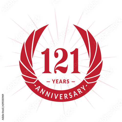 121st years anniversary celebration design. One hundred and twenty-one years logotype. Vector and illustration.