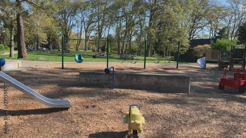 Empty playground for families in Beacon Hill Park, Canada photo