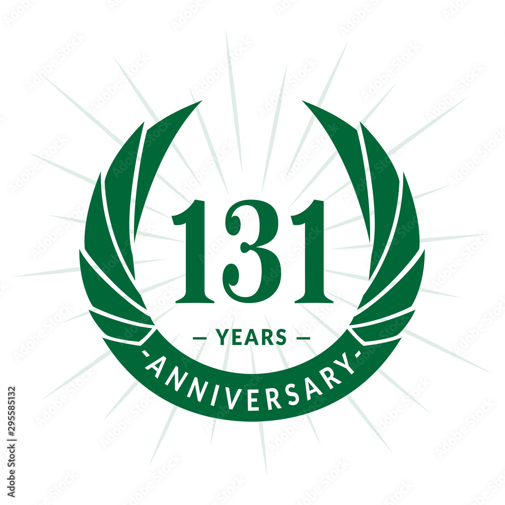 131st years anniversary celebration design. One hundred and thirty-one years logotype. Vector and illustration. 131st years anniversary celebration design. One hundred and thirty-one years logotype. Vector and illustration.