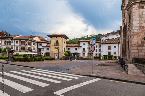 Cangas de Onis, Spain. The area in front of the church