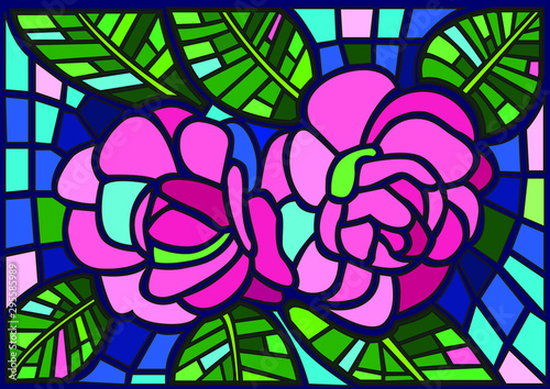 candle flower moses Stained glass illustration vector