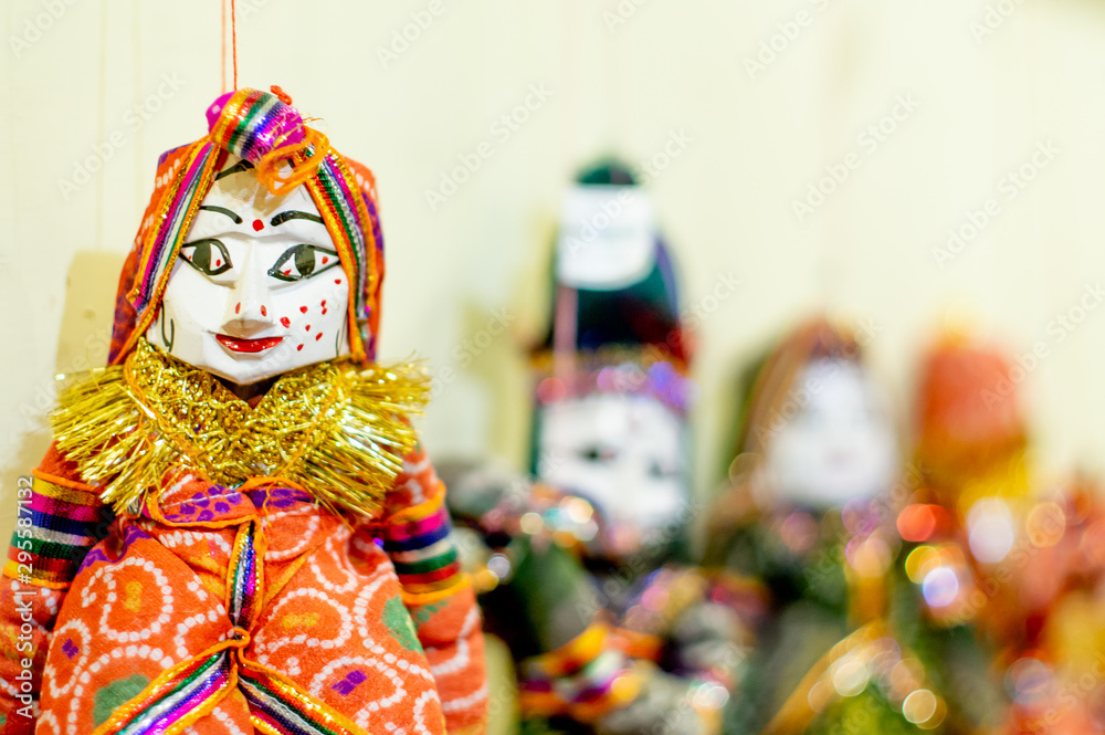 Traditional rajasthani puppets shot with a shallow depth of feild
