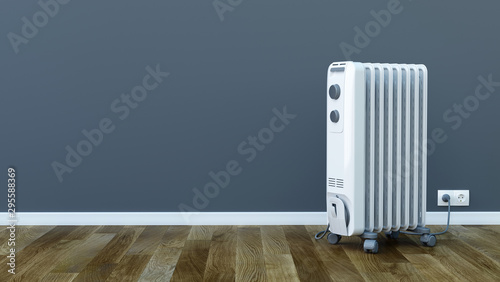 Electric room oil heater - 3d illustration photo