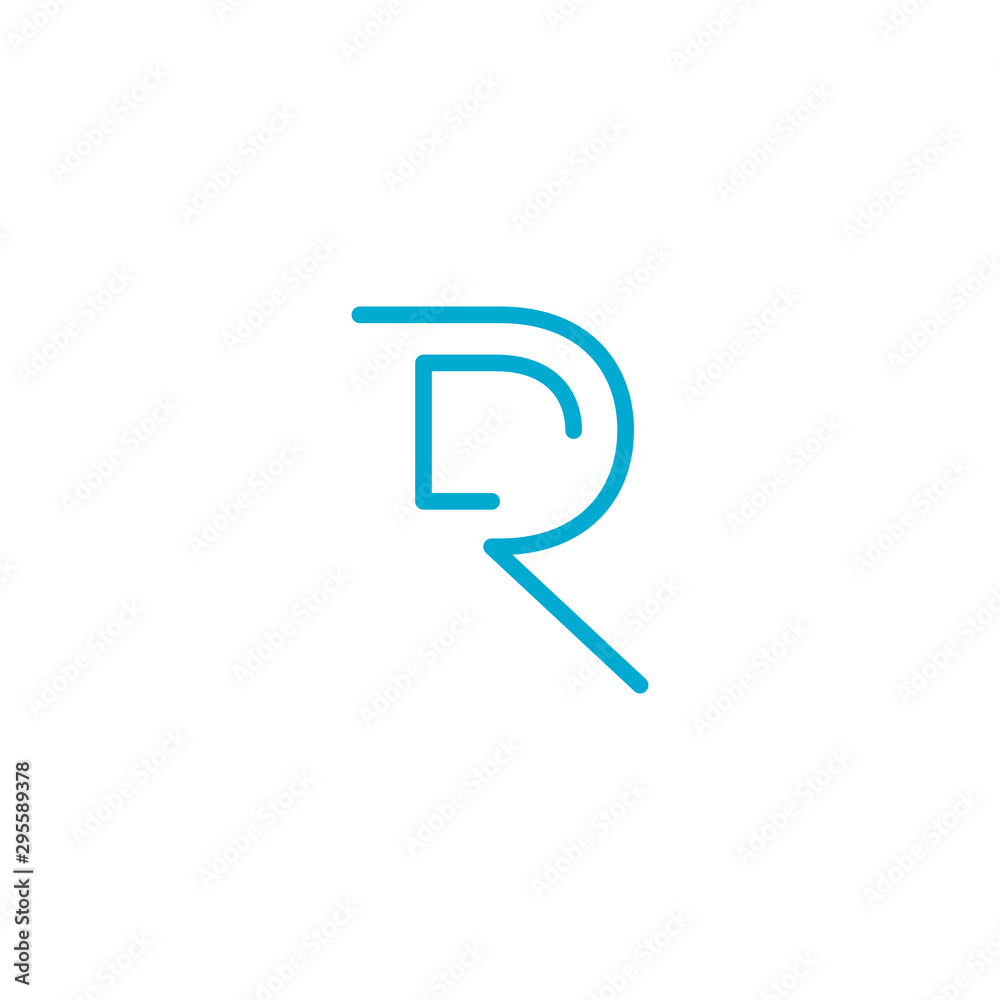 Linear geometric outline alphabet Letter R, Simple Logo Design, Blue graphic element for typography style, minimalistic letter design. Editable stroke. Stock vector illustration isolated on white Linear geometric outline alphabet Letter R, Simple Logo Design, Blue graphic element for typography style, minimalistic letter design. Editable stroke. Stock vector illustration isolated on white