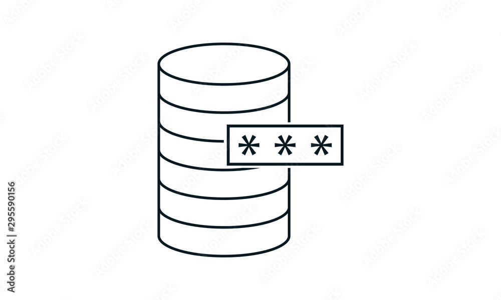 Data file lock icon for protecting stored information with a password Data file lock icon for protecting stored information with a password