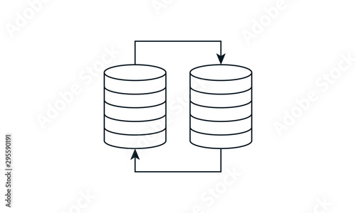 Database transfer icon for transferring data between systems