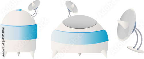 Space Station Components Vector. Station for the colonization of Mars.