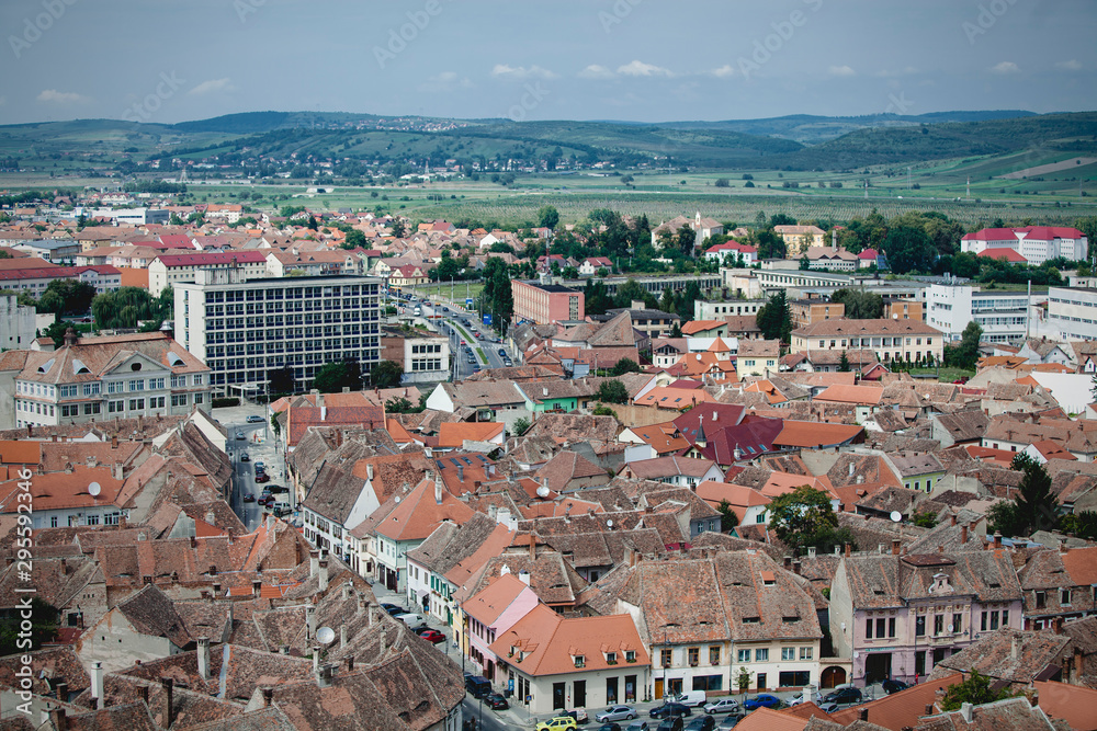 Obraz premium Street view of Sibiu old town 