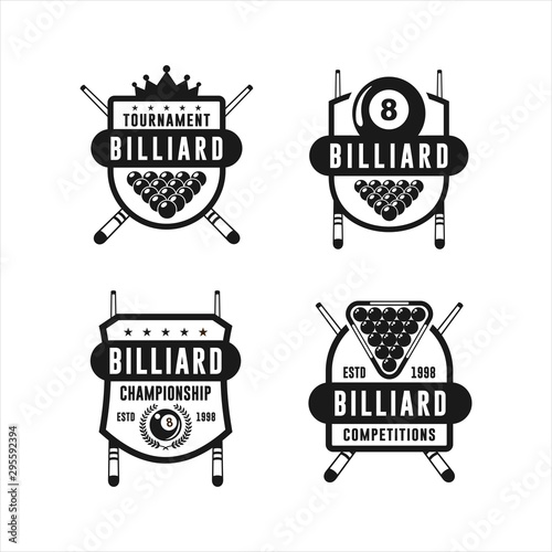 Billiard Tournament Design Logo Collections
