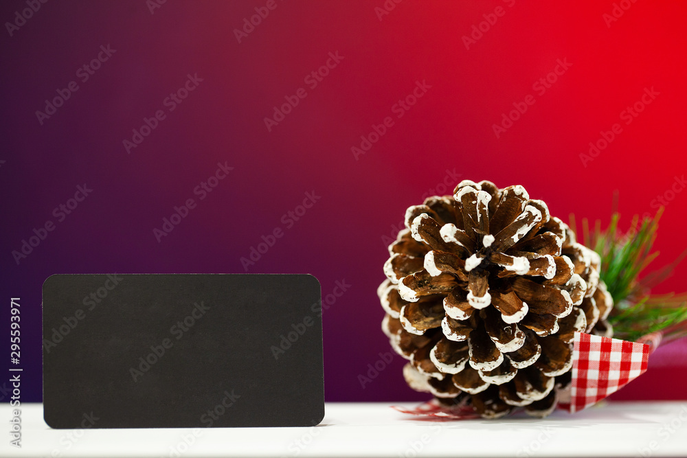 Christmas Pine cone and blank with place for text Christmas Pine cone and blank with place for text