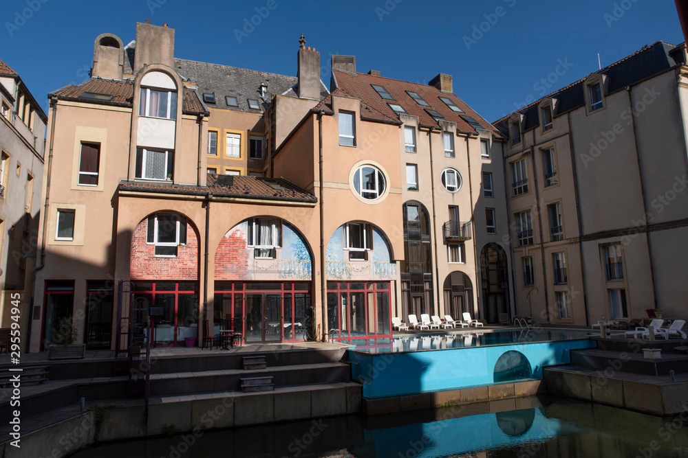 House in the city of Metz on the banks of the Moselle River