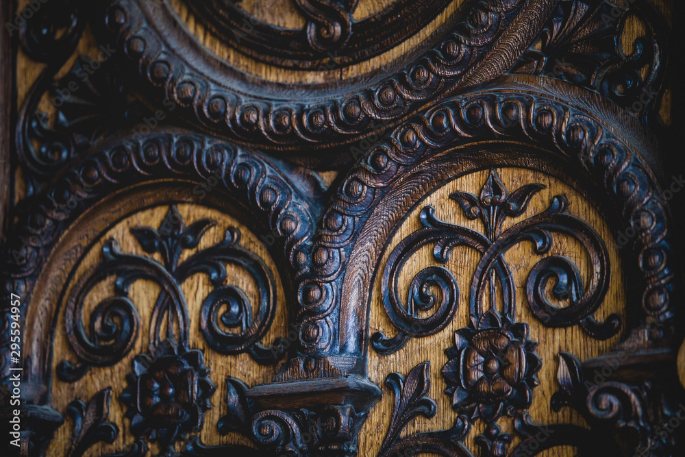 Street view of Sibiu, vintage wooden doors