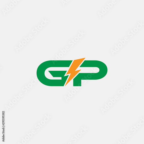 Letter GP with power icon