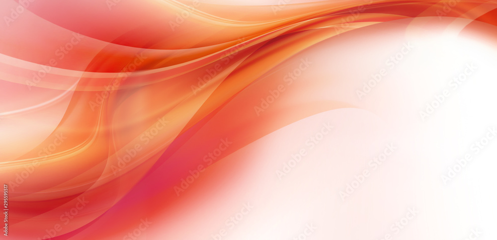 Flowing pink and orange lines - obrazy, fototapety, plakaty 