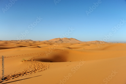 The seas of dunes of Erg Chebbi near Merzouga in southeastern Morocco.