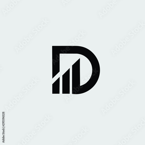 D letter financial logo vector icon Free