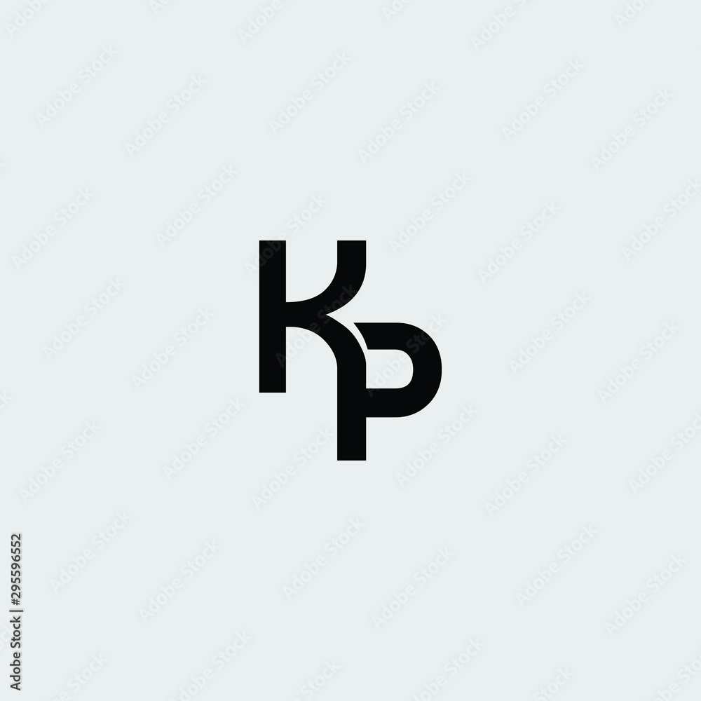 KP or PK letter icon logo vector free - obrazy, fototapety, plakaty 