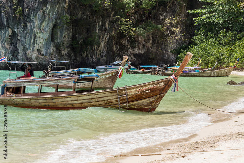 Traditional Longboats in Thailand for Tourist Excursions
