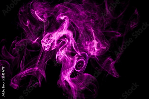 Purple smoke on black background