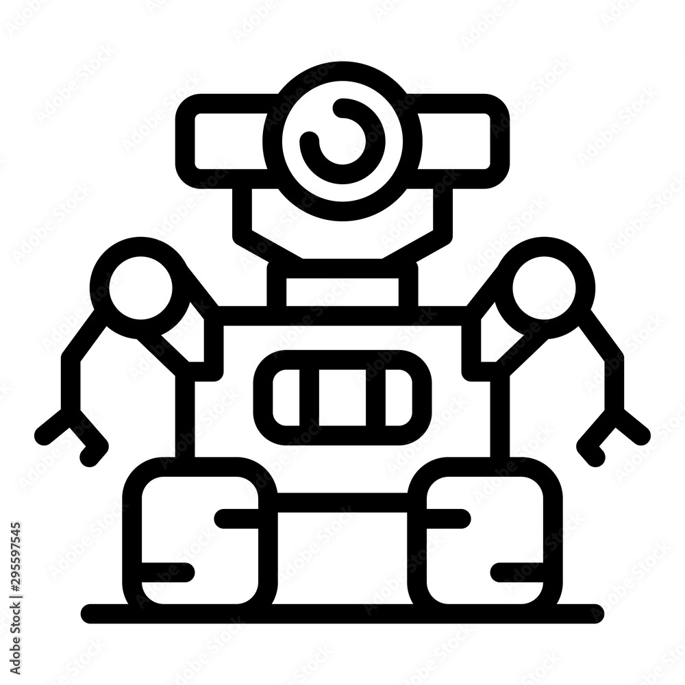 Space robot icon. Outline space robot vector icon for web design isolated on white background Space robot icon. Outline space robot vector icon for web design isolated on white background