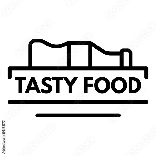 Tasty food logo. Outline tasty food vector logo for web design isolated on white background