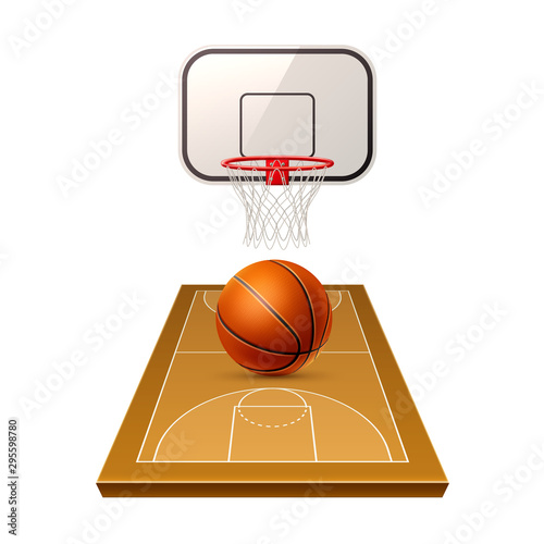 Vector 3d basketball playground model for betting