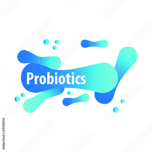 Probiotics bacteria logo design. Isolated vector illustration.