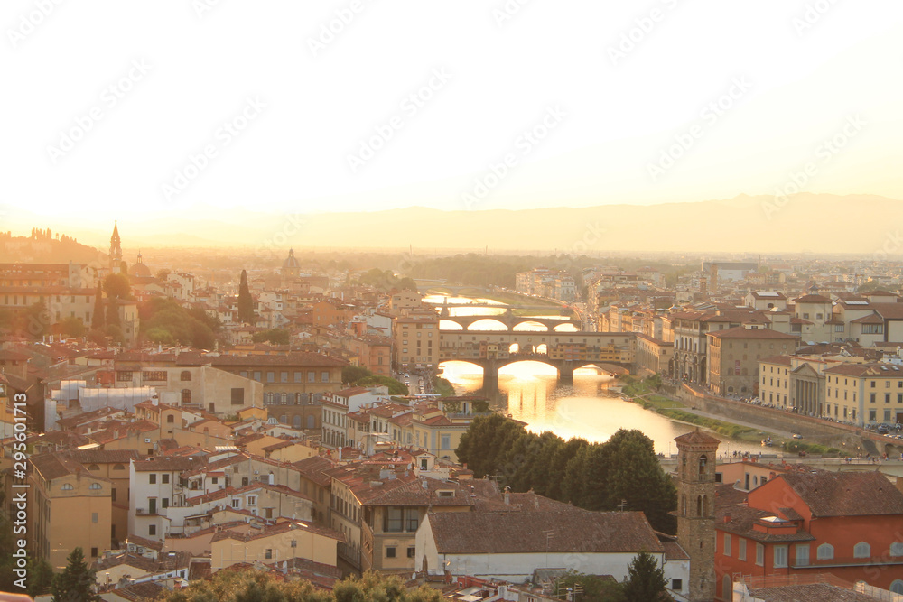 Sunset in Florence, city in central Italy and birthplace of the Renaissance, it is the capital city of the Tuscany region, Italy
