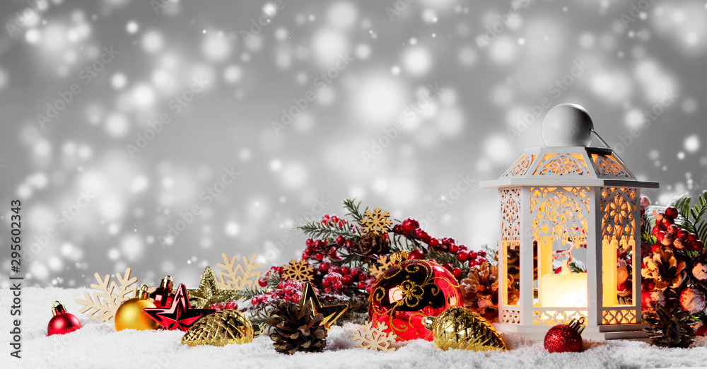Lantern and christmas decoration Lantern and christmas decoration
