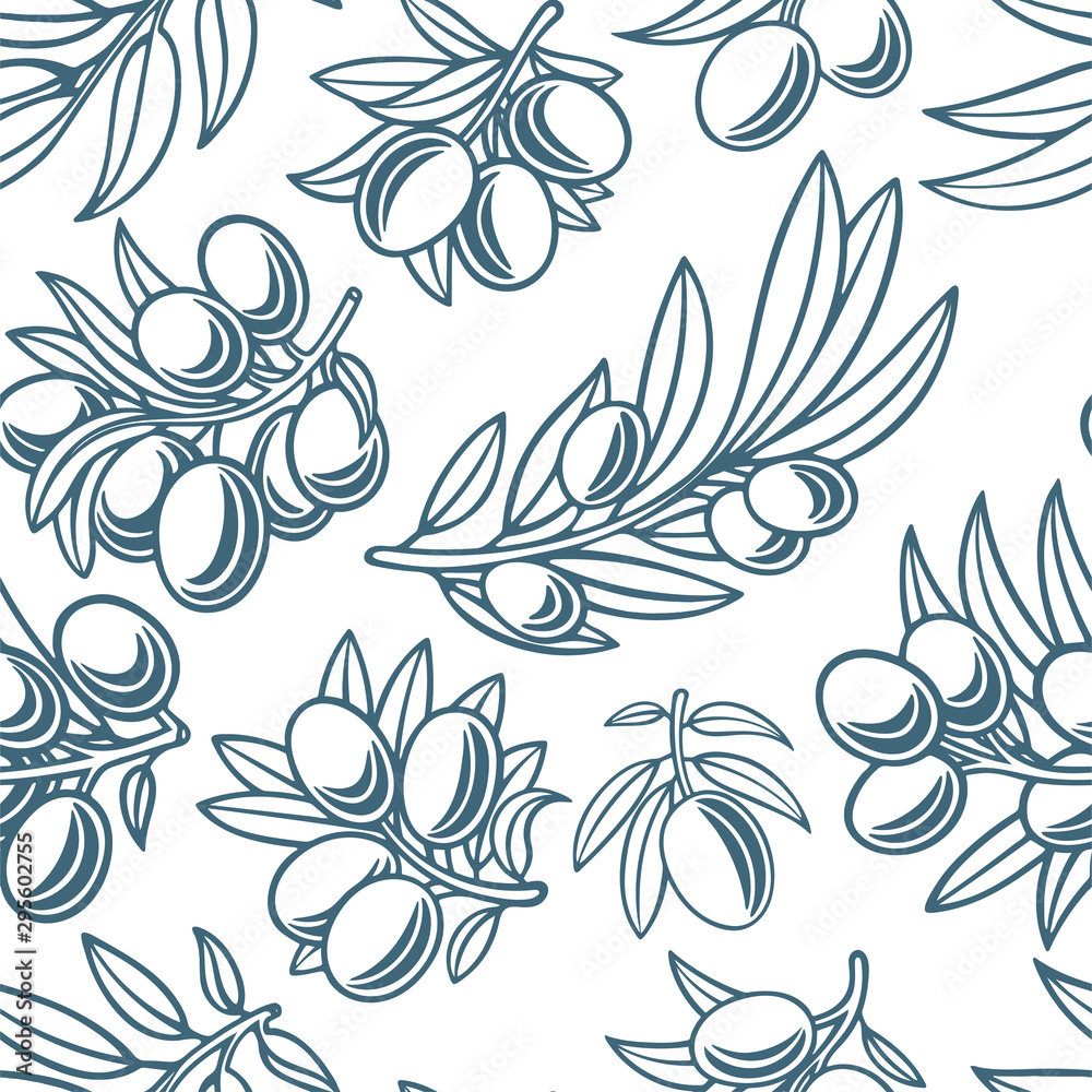 Olive. Olive hand drawn seamless pattern. Part of set. Olive. Olive hand drawn seamless pattern. Part of set.