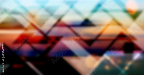 Canvas Print Modern blurred colorful city details abstract background with lines and triangle