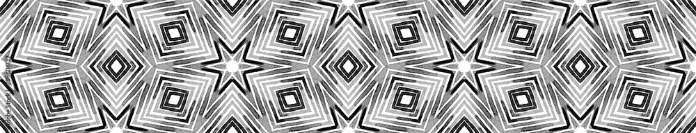 Black and white Seamless Border Scroll. Geometric Black and white Seamless Border Scroll. Geometric