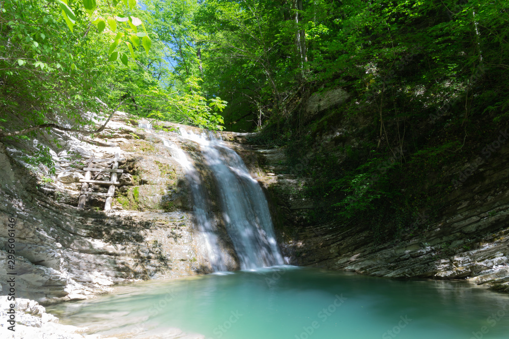 Plesetskie waterfalls Gelendzhik. Gelendzhik. Krasnodar region. Russia. 05.2018 Plesetskie waterfalls Gelendzhik. Gelendzhik. Krasnodar region. Russia. 05.2018