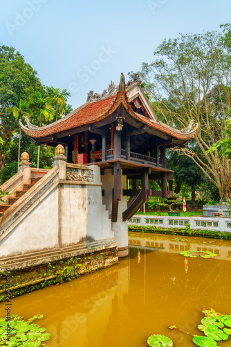 Amazing view of the One Pillar Pagoda in Hanoi, Vietnam