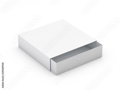 White box mock up isolated on white background. 3D