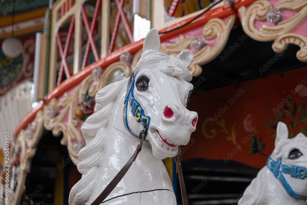 Head of White Carousel Horse