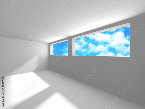 Wallpaper Mural Futuristic White Architecture Design on Cloudy Sky Background Torontodigital.ca