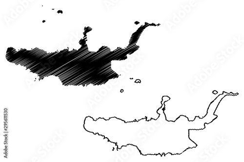 West New Britain Province (Independent State of Papua New Guinea, PNG, Provinces of Papua New Guinea) map vector illustration, scribble sketch West New Britain map.... photo