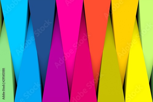 Colorful abstract background with triangle 3D illustration