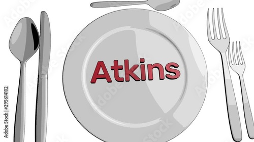 Atkins diet concept cartoon clip
