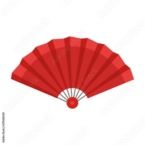 Folded hand fan icon. Flat illustration of folded hand fan vector icon for web design