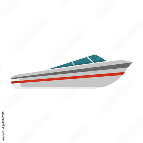 Speed boat icon. Flat illustration of speed boat vector icon for web design