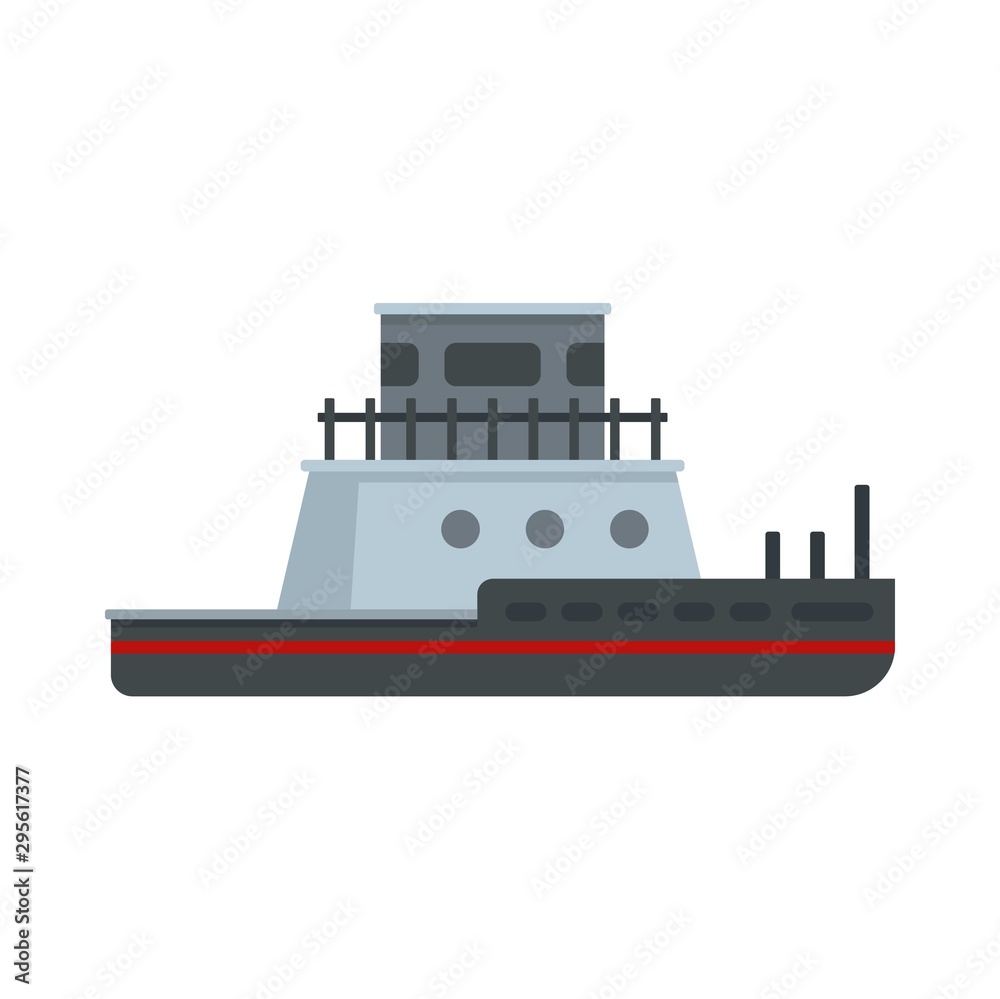 Tug boat icon. Flat illustration of tug boat vector icon for web design