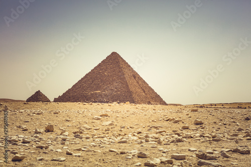 The great Pyramids of Gizeh Egypt shot in the summer of 2019