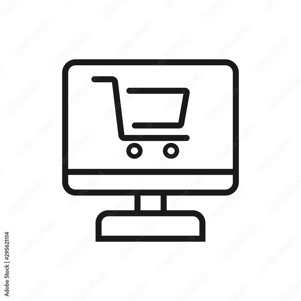 Purchase at online store through computer icon Purchase at online store through computer icon