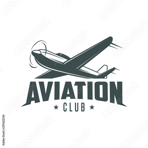 Aviation club. Retro logo, emblem, badge.