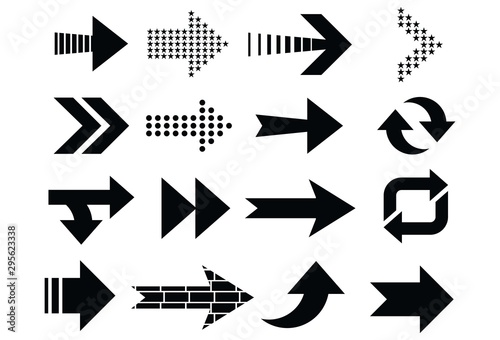 Set of black vector arrows. Different black Arrows icons,vector set.