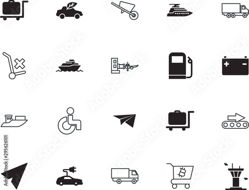 transport vector icon set such as: agriculture, station, conservation, carry, fragile, do, natural, recreation, disable, gallon, supply, s, chair, patient, icons, container, barrow, check, ground